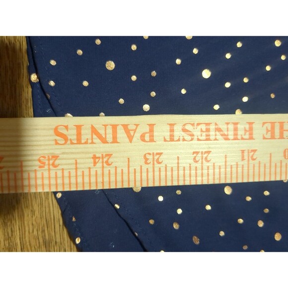 LC Lauren Conrad Women Top Lg Navy Blue Gold Celestial Dots Sleeve  Shirt Blouse - Picture 12 of 12